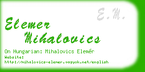 elemer mihalovics business card